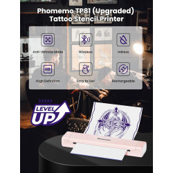 Impresora Rosa Phomemo TP81 de Plantillas para Tatuajes Inalámbrica