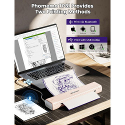 Impresora Rosa Phomemo TP81 de Plantillas para Tatuajes Inalámbrica